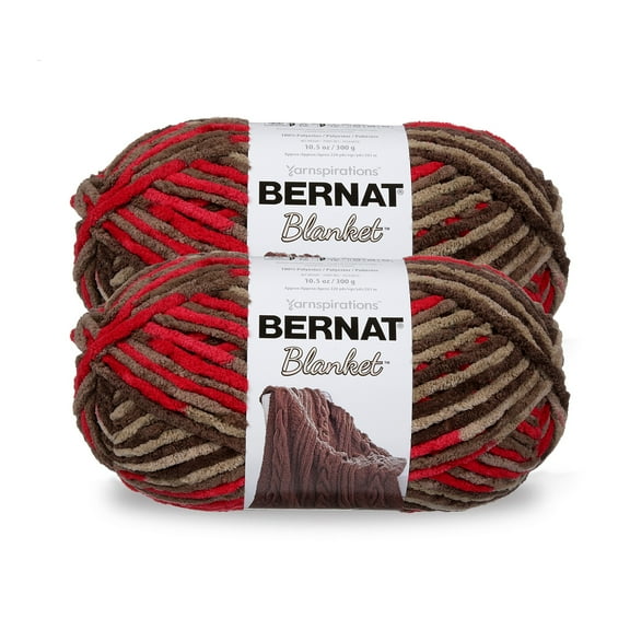 Bernat Blanket Yarn, Raspberry Trifle, 10.5oz(300g), Polyester