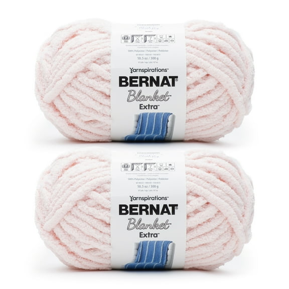Bernat® Blanket extra™ #7 Jumbo Polyester Yarn, Blush pink 10.5oz/300g 97 Yards (2 Pack)