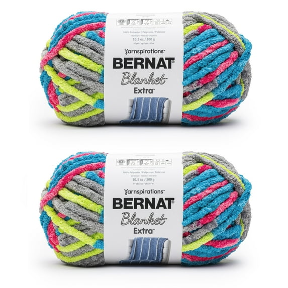 Bernat® Blanket extra™ #7 Jumbo Polyester Yarn, Bright lights 10.5oz/300g 97 Yards (2 Pk)