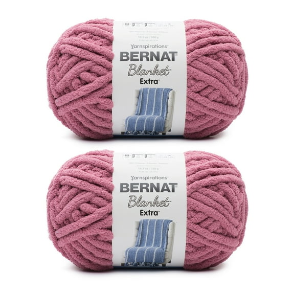 Bernat® Blanket extra™ #7 Jumbo Polyester Yarn, Burnt rose 10.5oz/300g 97 Yards (2 Pack)