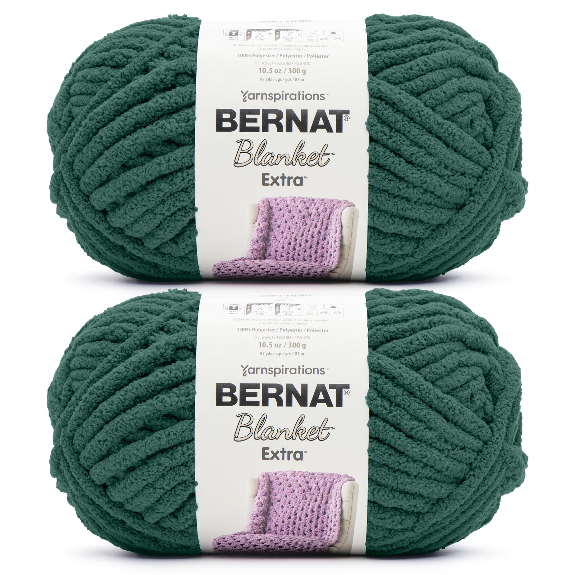 Bernat® Blanket extra™ #7 Jumbo Polyester Yarn, Purple sunset 10.5oz/300g 97 Yards (2 Pk)