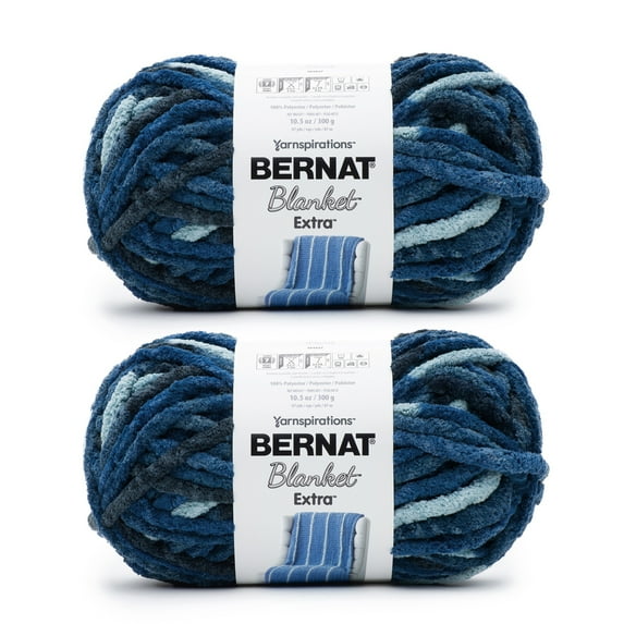 Bernat® Blanket extra™ #7 Jumbo Polyester Yarn, Smoky green 10.5oz/300g 97 Yards (2 Pack)