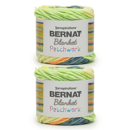 Bernat® Blanket patchwork™ #6 Super Bulky Polyester Yarn, Citrus stack 10.5oz 220yd (2Pk)