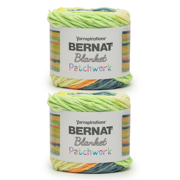 Bernat® Blanket patchwork™ #6 Super Bulky Polyester Yarn, Citrus stack 10.5oz 220yd (2Pk)