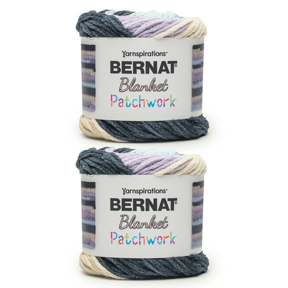 Bernat® Blanket patchwork™ #6 Super Bulky Polyester Yarn, Fresh laundry 10.5oz 220yd (2Pk)