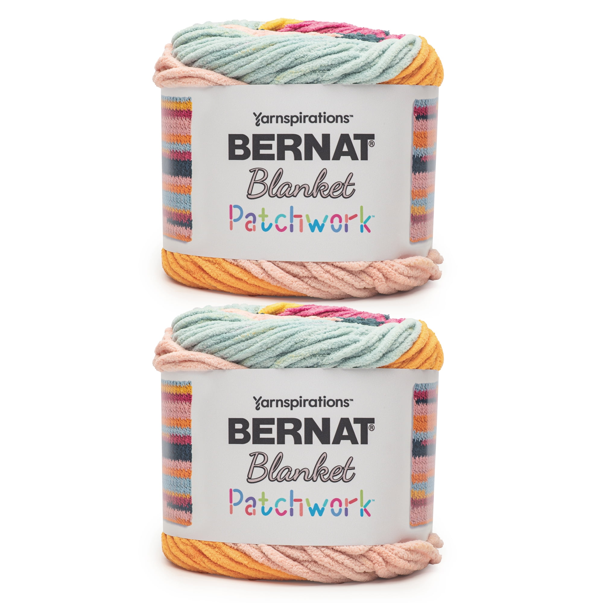 Bernat® Blanket patchwork™ #6 SuperBulky Polyester Yarn, Tropicalsplash 10.5oz 220yd (2Pk)