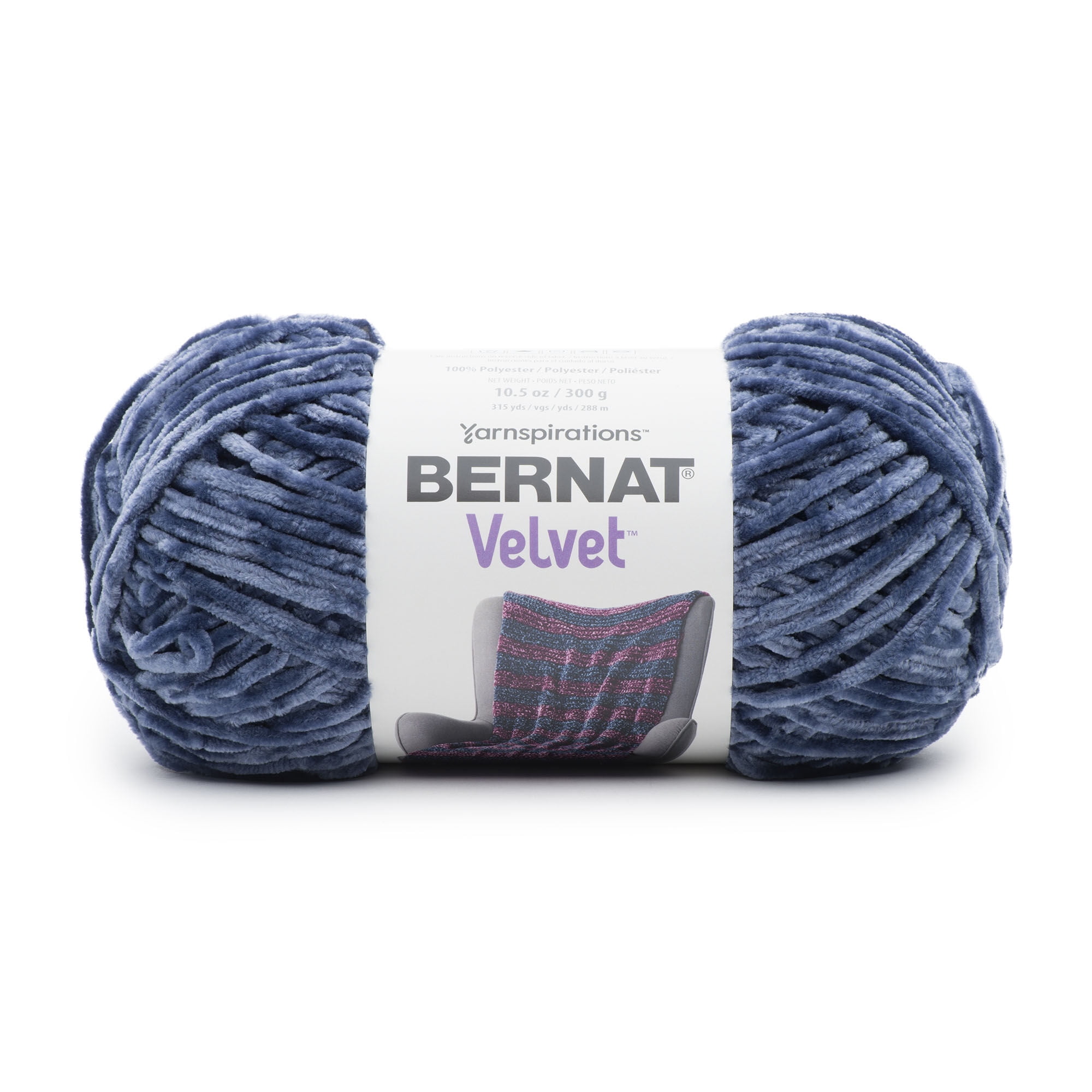Bernat Velvet Yarn Smoke Blue 10.5oz 315 Yds 1 Skein for sale online