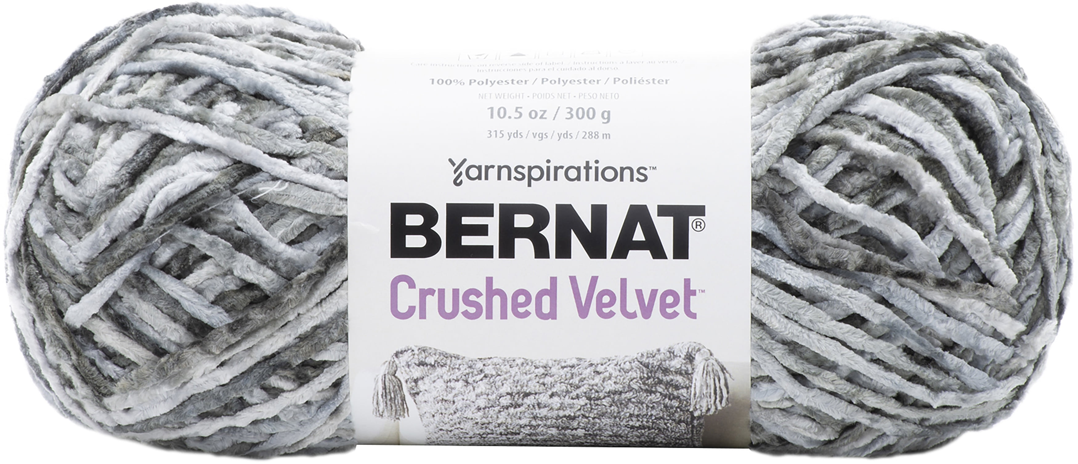 Bernat Crushed Velvet Potent Purple Yarn - 2 Pack of 300g/10.5oz -  Polyester - 5 Bulky - 315 Yards - Knitting/Crochet