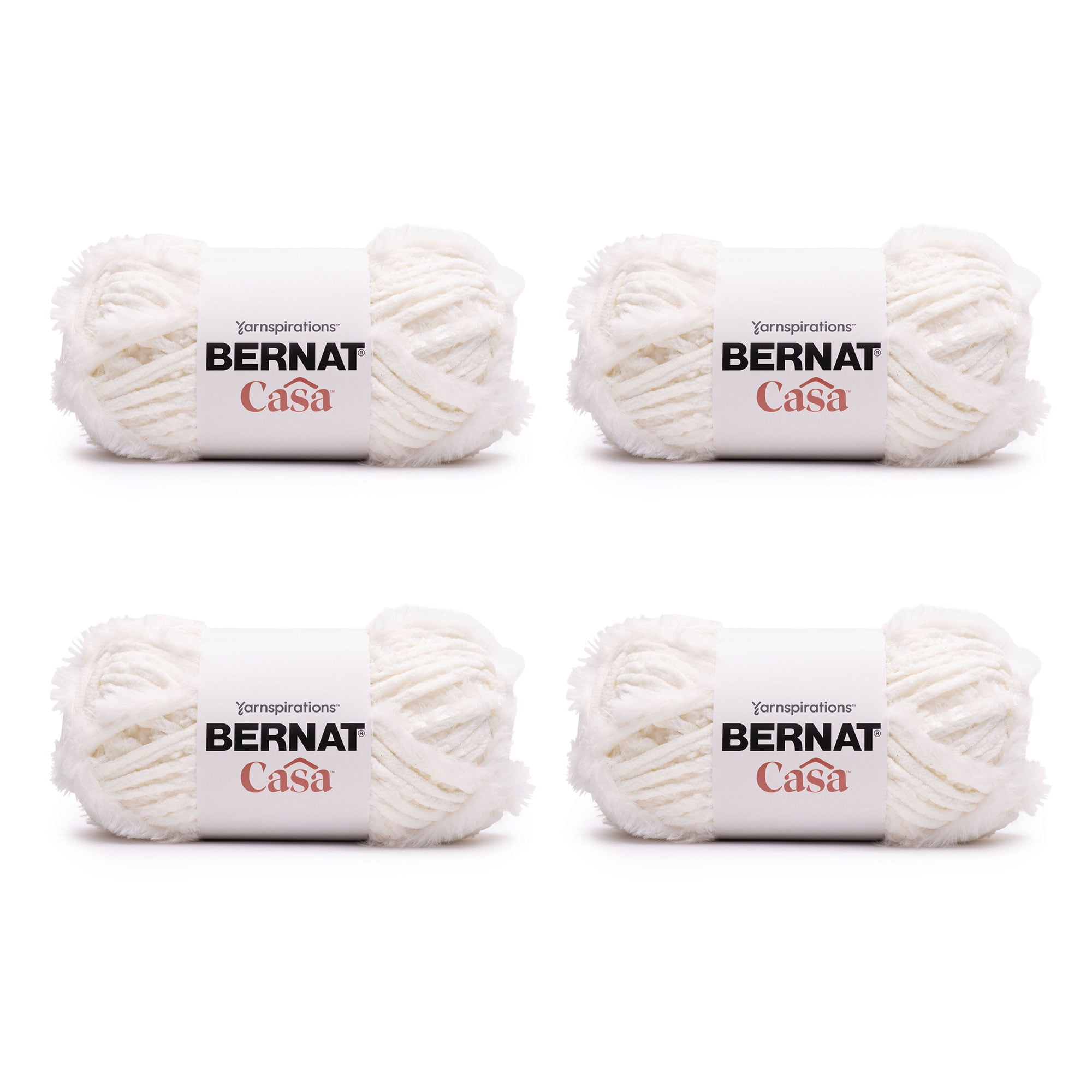 Bernat Casa 6 Super Bulky Polyester Acrylic Yarn Cream 7.9oz 225g 170 Yards 4 Pack Walmart