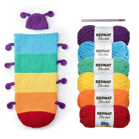 Bernat Caterpillar Snuggle Sack Crochet Kit, 7 Pieces