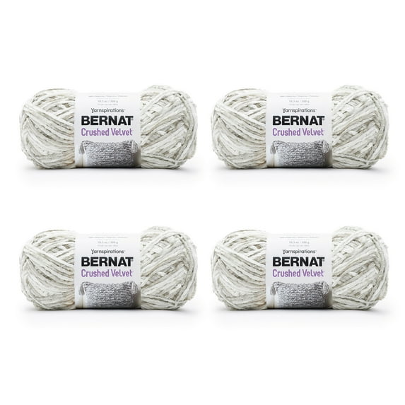 Bernat® Crushed Velvet™ #5 Bulky Polyester Yarn, White 10.5oz/300g, 315 Yards (4 Pack)