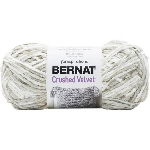 Bernat Crushed Velvet 5 Bulky Polyester Yarn, White 10.5oz/300g, 315 Yards