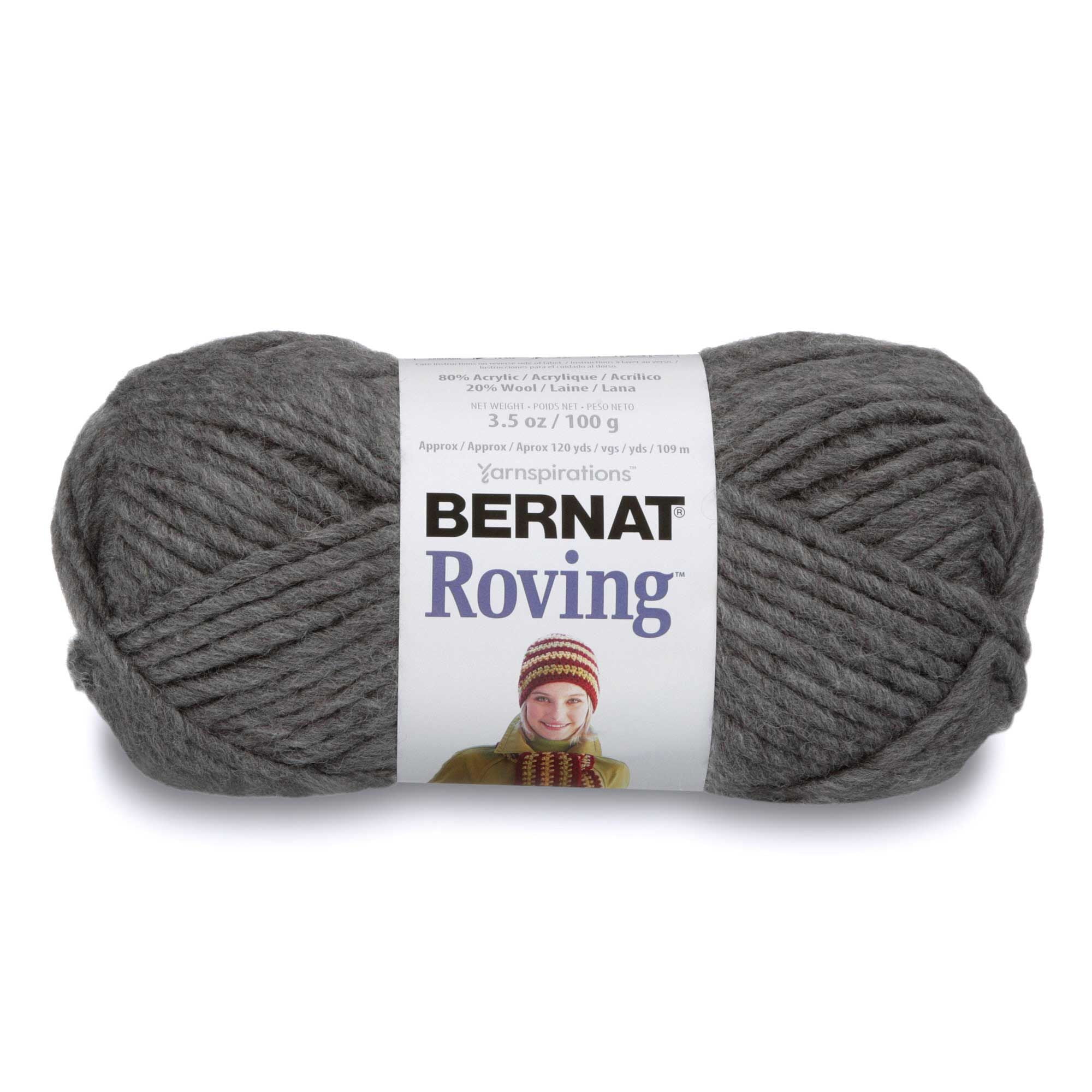  Bernat Roving Yarn, 3.5 oz, Gauge 5 Bulky, Low Tide