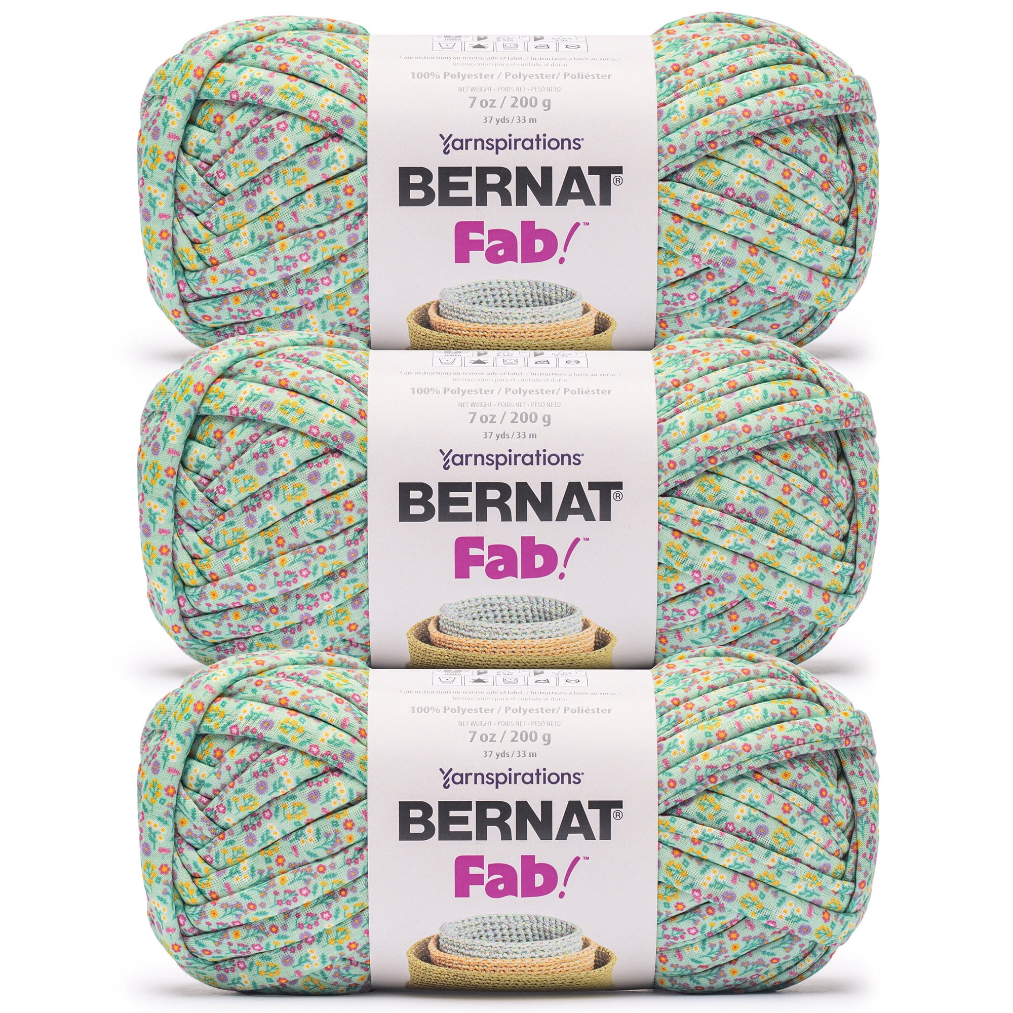 Bernat® Fab™ #7 Jumbo Polyester Yarn, In The Garden 7oz/200g 37 Yards (3 Pack)