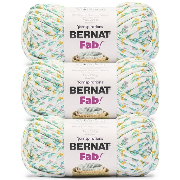 Bernat® Fab™ #7 Jumbo Polyester Yarn, Tulip Parade 7oz/200g 37 Yards (3 Pack)