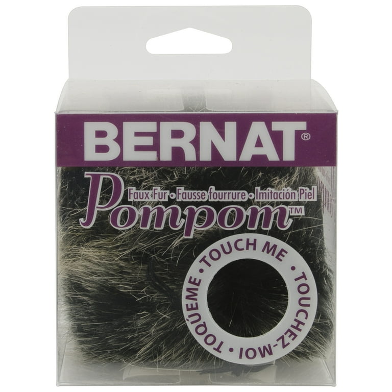 Bernat Faux Fur Pompom, Black Mink