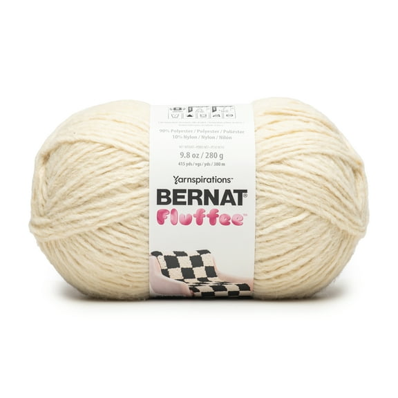 Bernat® Fluffee™ #5 Bulky Blend Yarn, Cream 9.8oz/280g 415 Yards