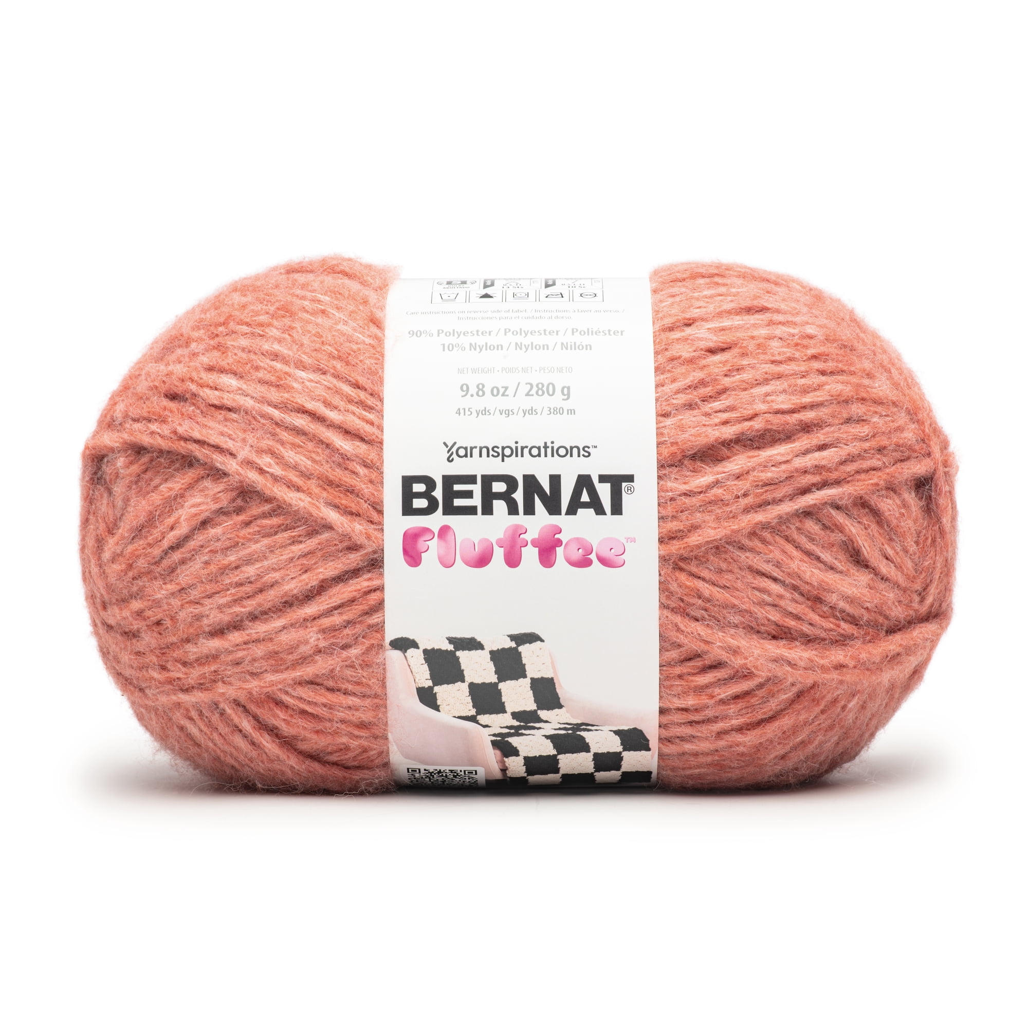 Bernat® Fluffee™ #5 Bulky Blend Yarn, Rose Dawn 9.8oz/280g 415 Yards