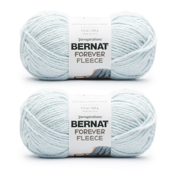 Bernat® Forever Fleece™ #6 Super Bulky Polyester Yarn, Cornflower 9.9oz/280g, 194 Yards (2 Pack)