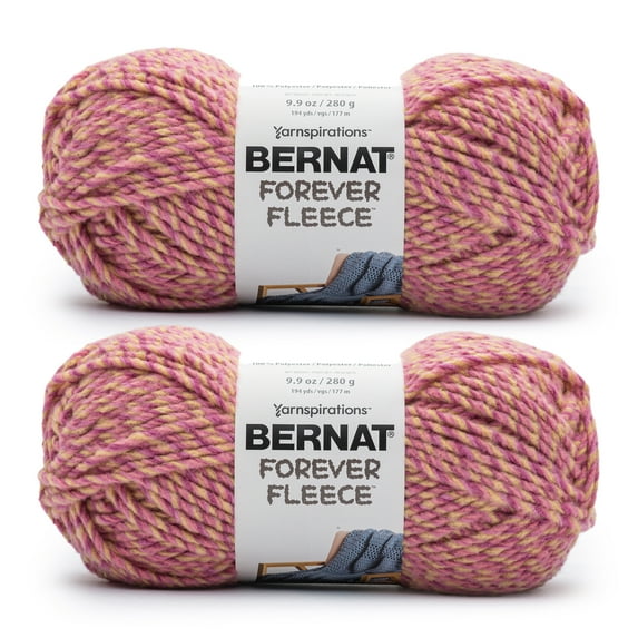 Bernat® Forever Fleece™ #6 Super Bulky Polyester Yarn, Dancing Queen 9.9oz/280g, 194 Yards (2 Pack)