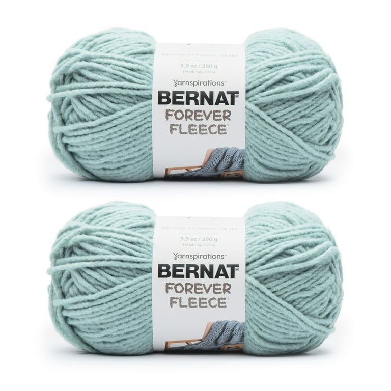 Bernat® Forever Fleece™ #6 Super Bulky Polyester Yarn, Leisure Teal  9.9oz/280g, 194 Yards (2 Pack) 