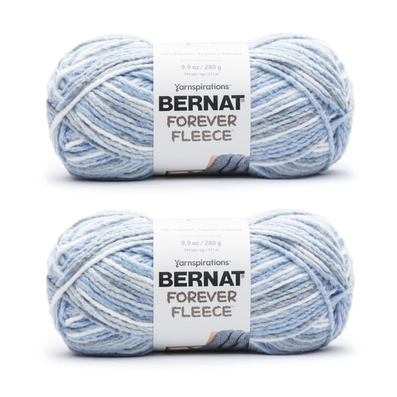 Bernat® Forever Fleece™ #6 Super Bulky Polyester Yarn, Ficus 9.9oz/280g, 194 Yards (2 Pack)