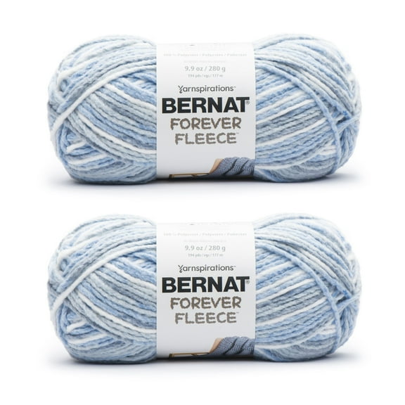 Bernat® Forever Fleece™ #6 Super Bulky Polyester Yarn, Ficus 9.9oz/280g, 194 Yards (2 Pack)