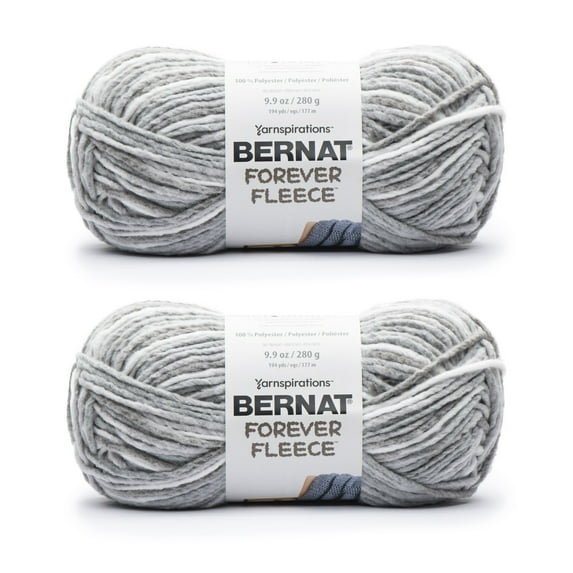 Bernat® Forever Fleece™ #6 Super Bulky Polyester Yarn, Jasmine 9.9oz/280g, 194 Yards (2 Pack)