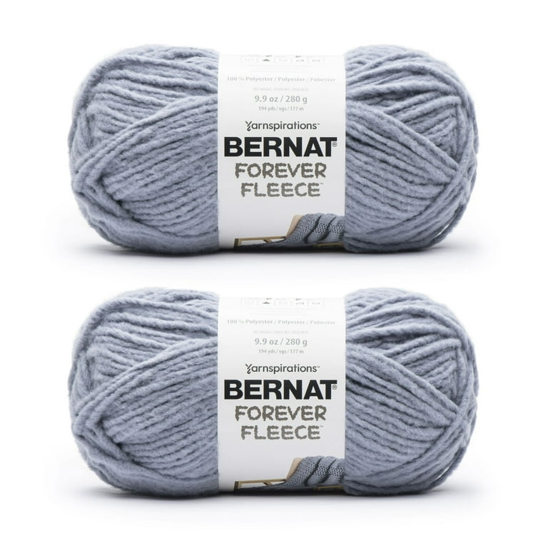 Bernat® Forever Fleece™ #6 Super Bulky Polyester Yarn, Juniper 9.9oz/280g,  194 Yards (2 Pack)