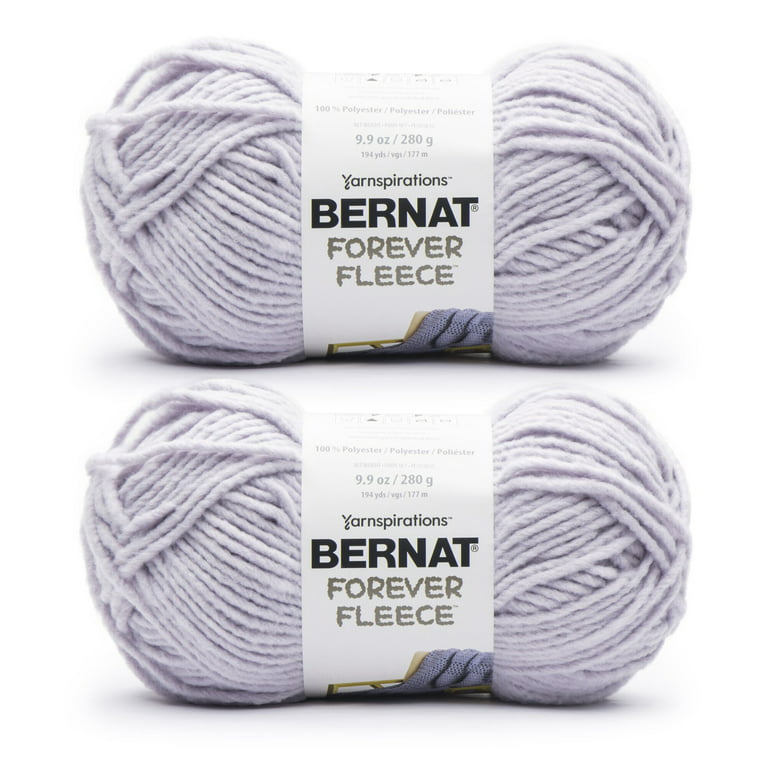 Bernat Forever Fleece #6 Super Bulky Polyester Yarn, Smoke 9.9oz/280g, 194 Yards (2 Pack)