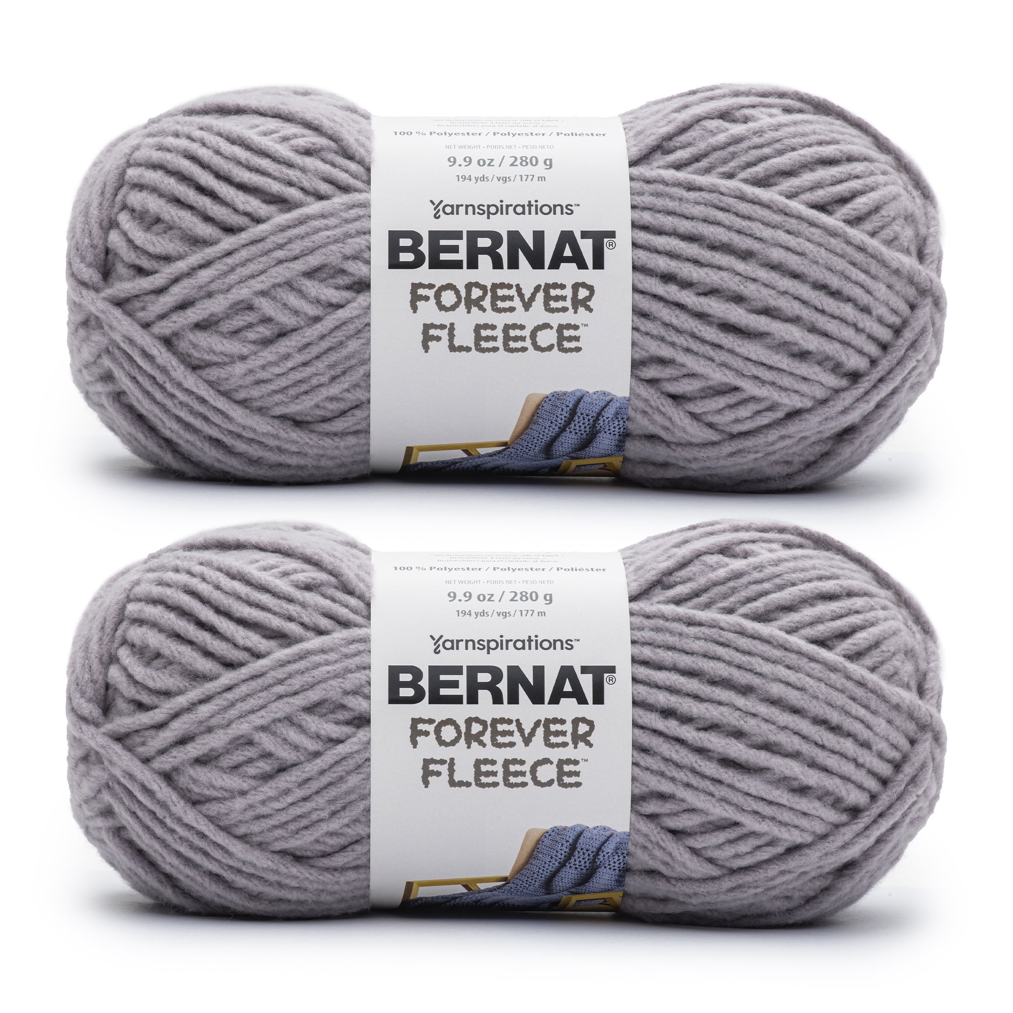 Bernat Forever Fleece Yarn Rose Hip 166061-61003 (2-Skeins) Same Dye Lot  Weight S Bulky #6 Soft 100% Polyester Bundle with 1 Artsiga Craft Bag