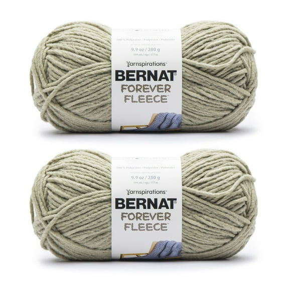 Bernat® Forever Fleece™ #6 Super Bulky Polyester Yarn, Matcha 9.9oz/280g, 194 Yards (2 Pack)