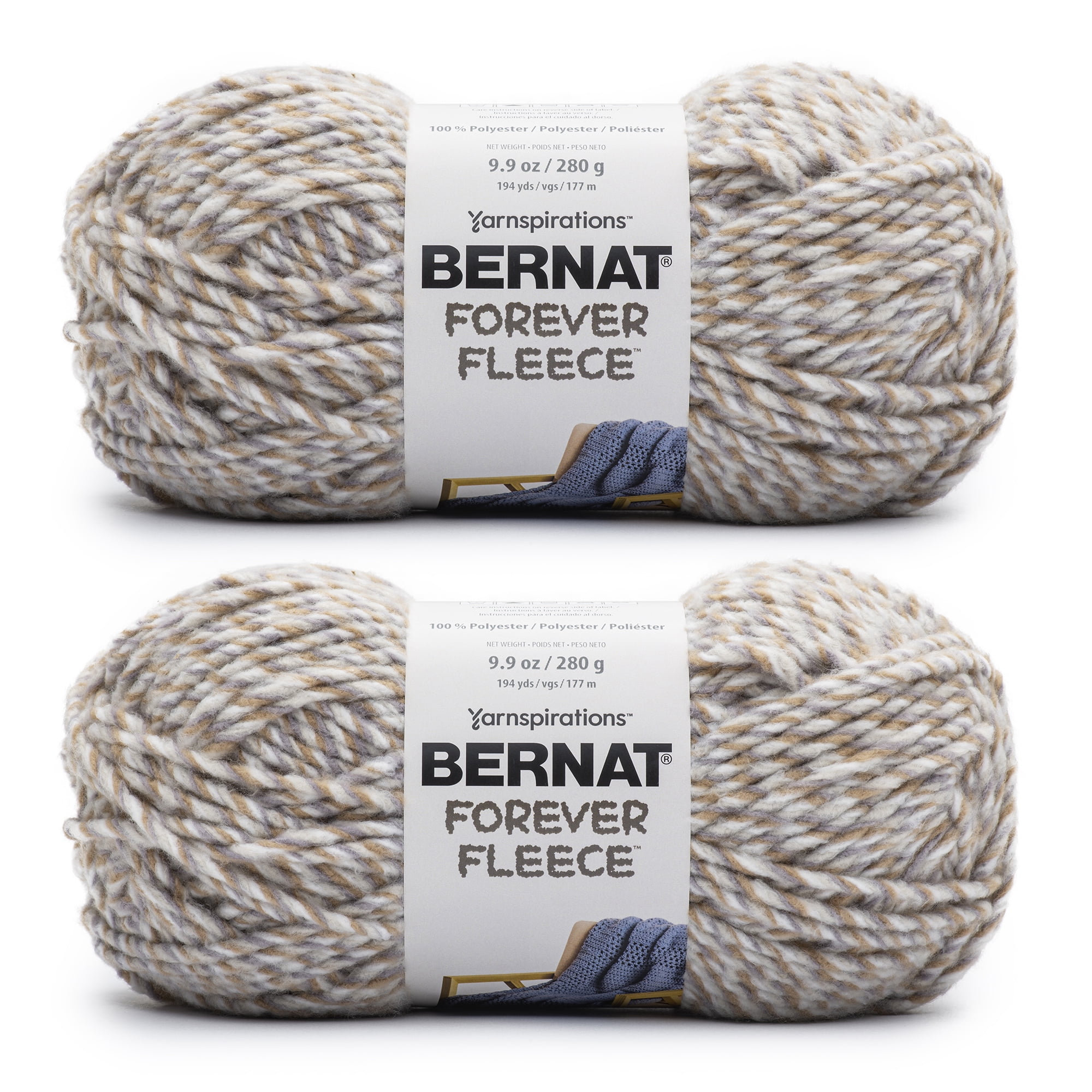 Bernat Forever Fleece Yarn Lot Beech Beige Brown Super Bulky Soft