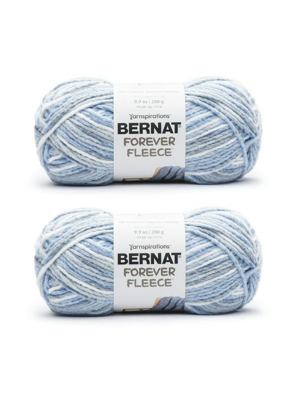 Bernat® Forever Fleece™ #6 Super Bulky Polyester Yarn, Rain 9.9oz/280g, 194 Yards (2 Pack)