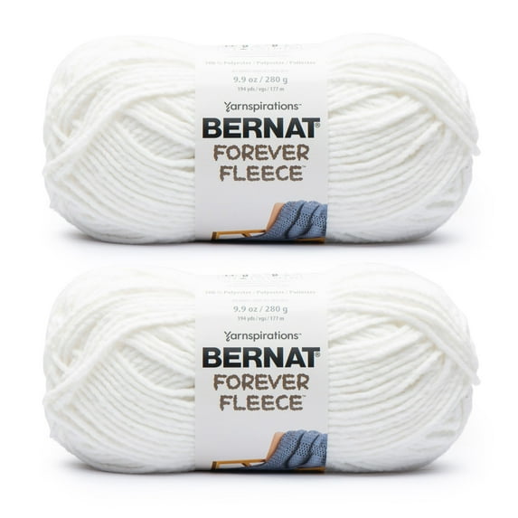 Bernat® Forever Fleece™ #6 Super Bulky Polyester Yarn, White Noise 9.9oz/280g, 194 Yards (2 Pack)