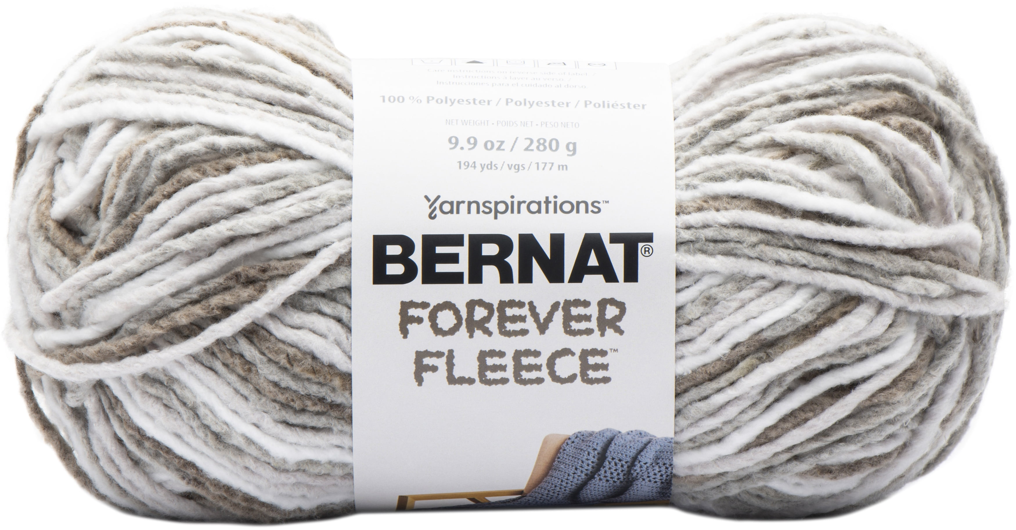 Bernat Forever Fleece Yarn-White Noise 166061-61004