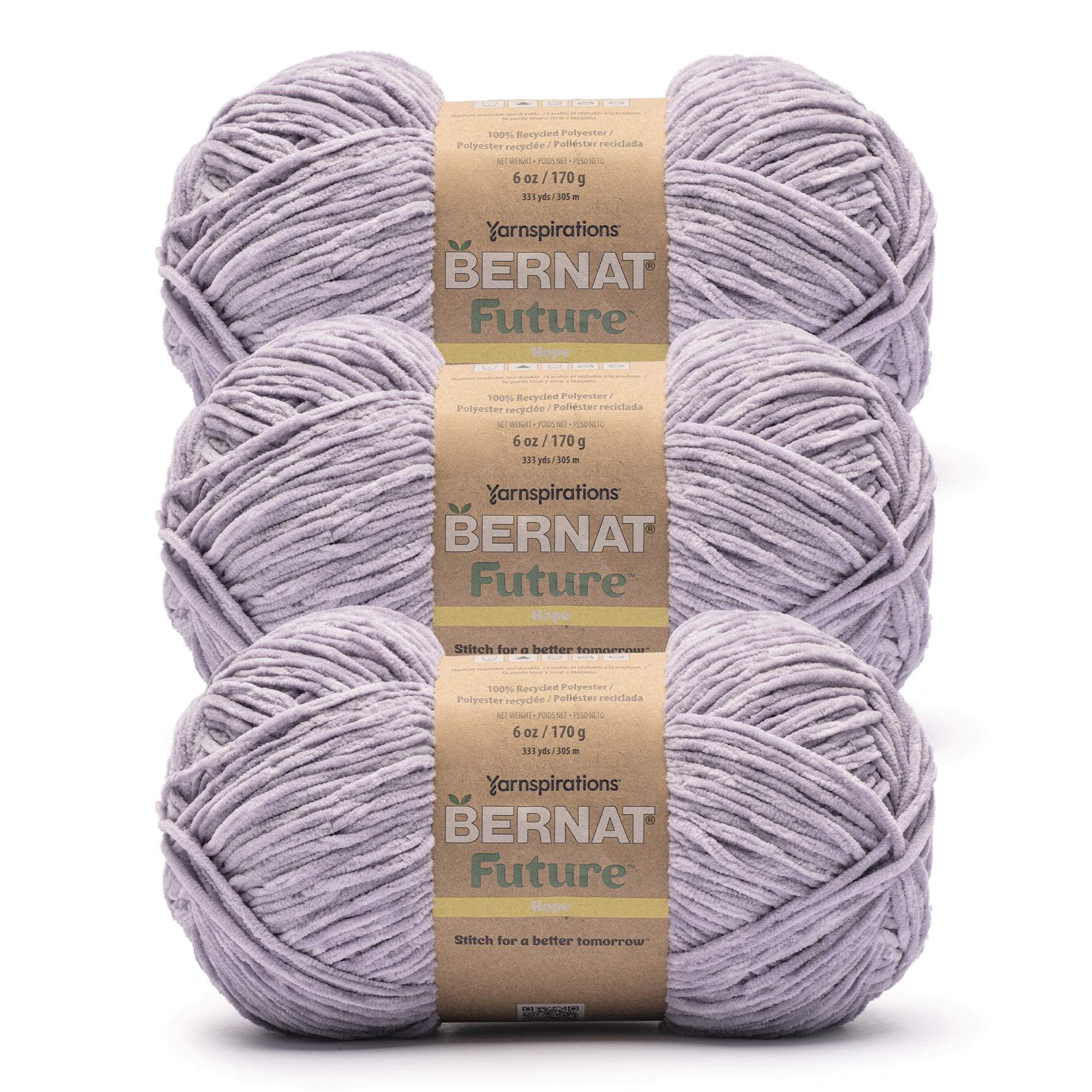Bernat® Future™ #4 Worsted (Medium) Polyester Yarn, Mauve Over 6oz/170g 333 Yards (3 Pack)