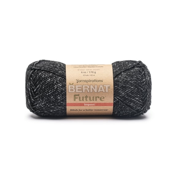 Bernat® Future Recycled Cotton™ #4 Worsted (Medium) Mixed Recycled Fibers Yarn, Charcoal 6oz/170g 419 Yards