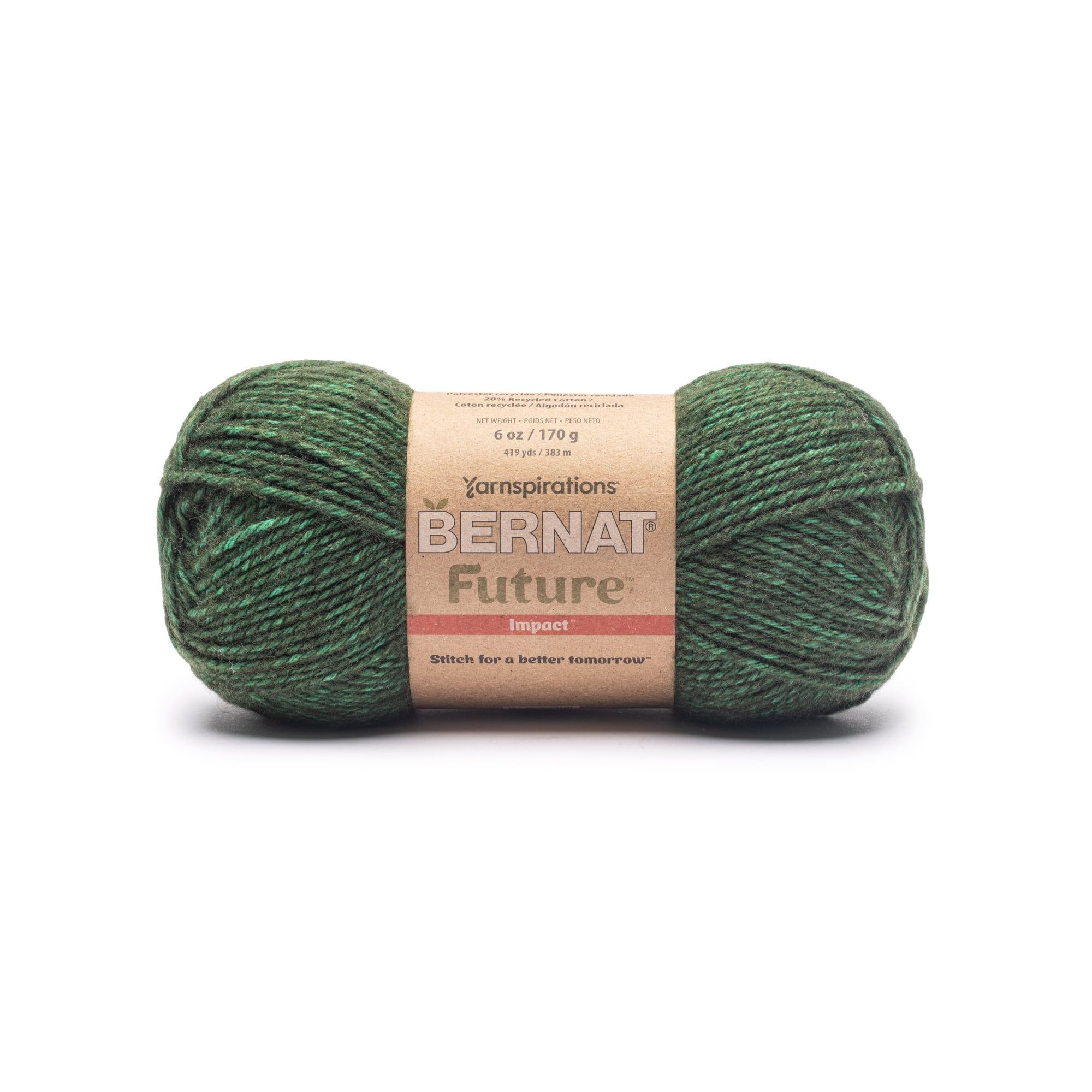 Bernat® Future Recycled Cotton™ #4 Worsted (Medium) Mixed Recycled Fibers Yarn, Forest 6oz/170g 419 Yards
