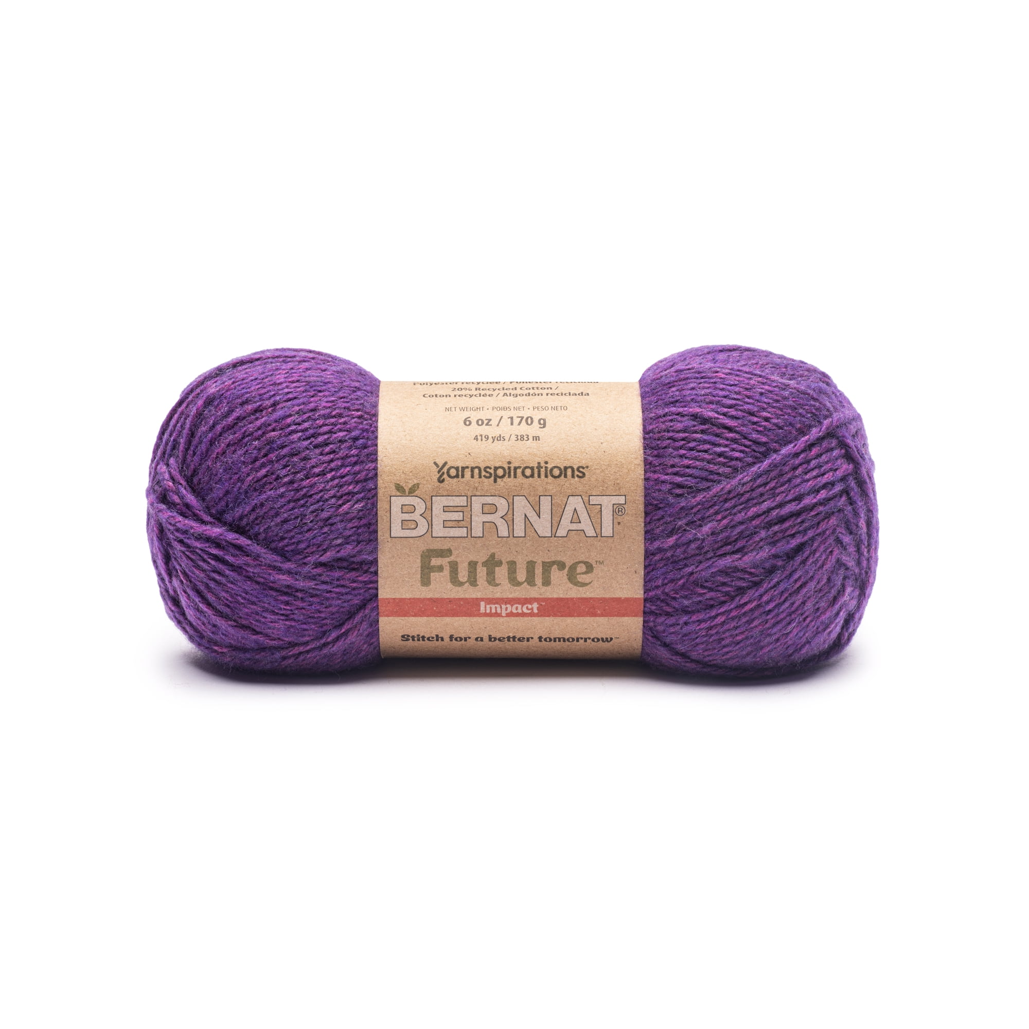 Bernat® Future Recycled Cotton™ #4 Worsted (Medium) Mixed Recycled Fibers Yarn, Grape 6oz/170g 419 Yards
