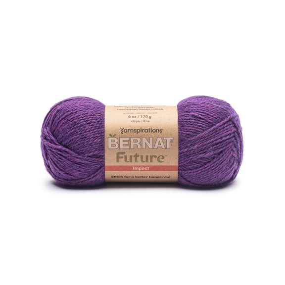Bernat® Future Recycled Cotton™ #4 Worsted (Medium) Mixed Recycled Fibers Yarn, Grape 6oz/170g 419 Yards