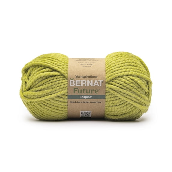 Bernat® Future Recycled Wool™ #6 Super Bulky Blend Yarn, Acidic Moss 6oz/170g 108 Yards