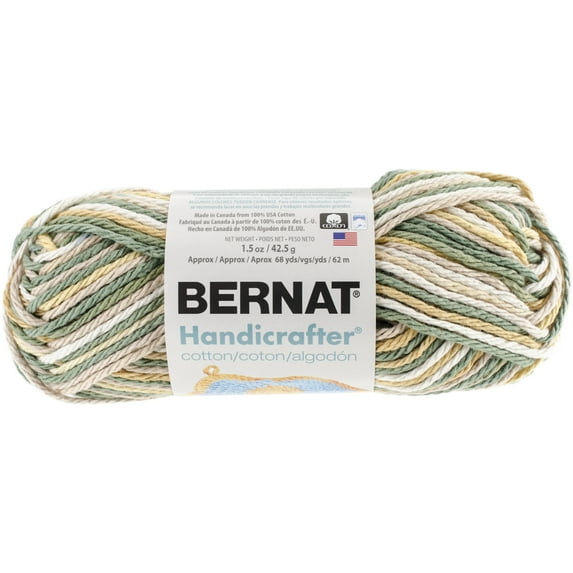 Bernat® Handicrafter® #4 Medium Cotton Yarn, Country Sage 1.75oz/50g, 80 Yards