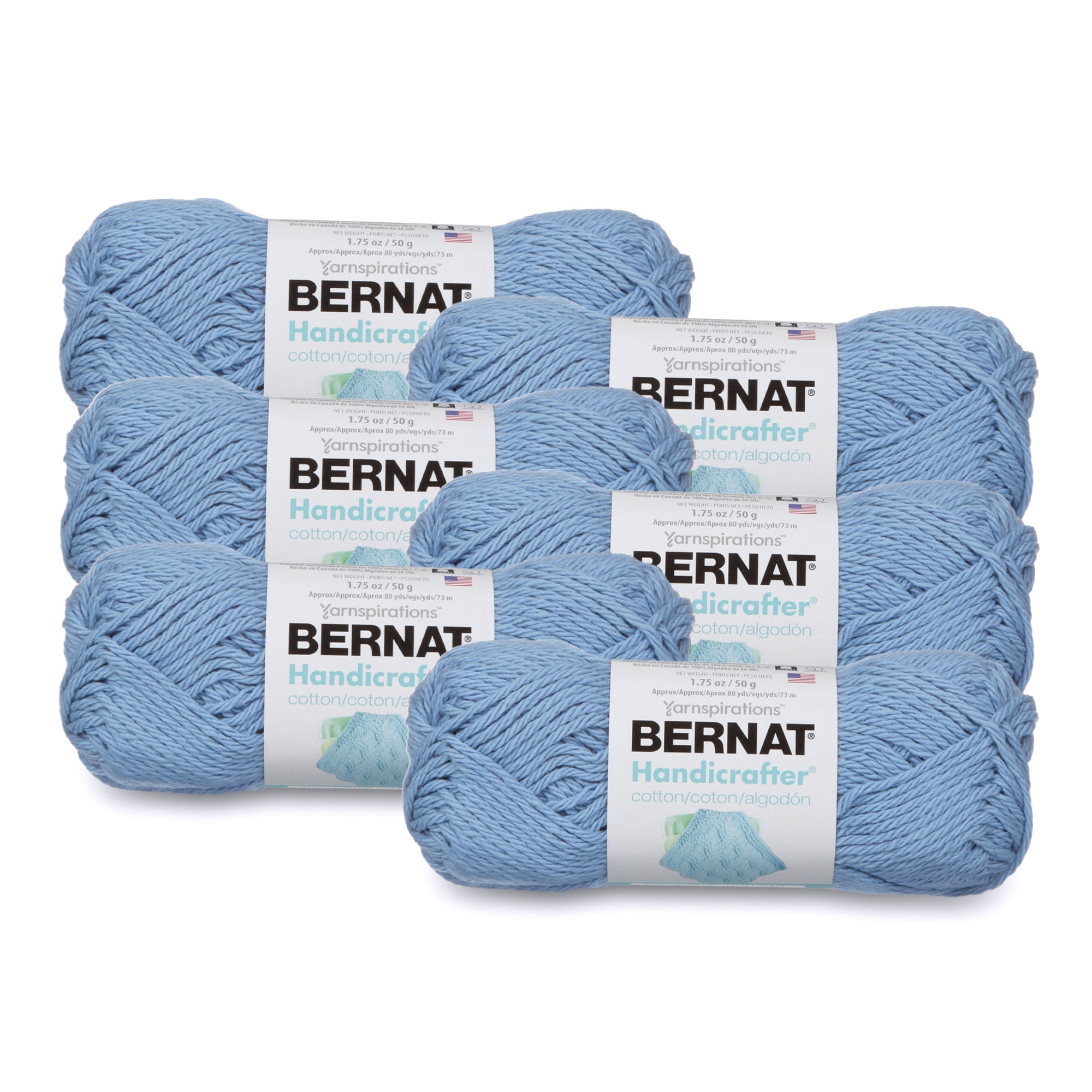 Bernat Softee Cotton Yarn- Seaside Blue - 4 Pack 4.2 Oz 254 Yds New Sealed