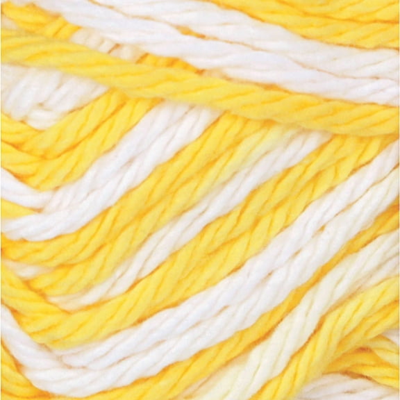Bernat Handicrafter 4 Medium Cotton Yarn, Lemon Swirl Ombre 1.5oz/42.5g, 68 Yards