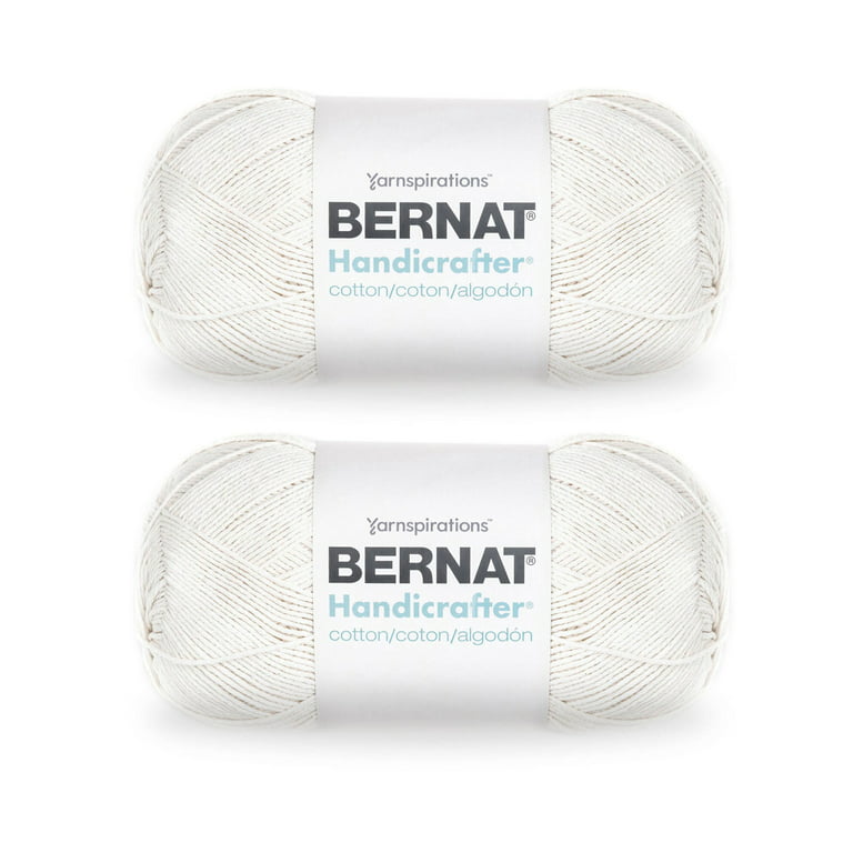 Bernat Handicrafter Cotton White Yarn - 2 Pack of 400g/14oz - Cotton - 4 Medium (Worsted) - 710 Yards - Knitting, Crocheting & Crafts