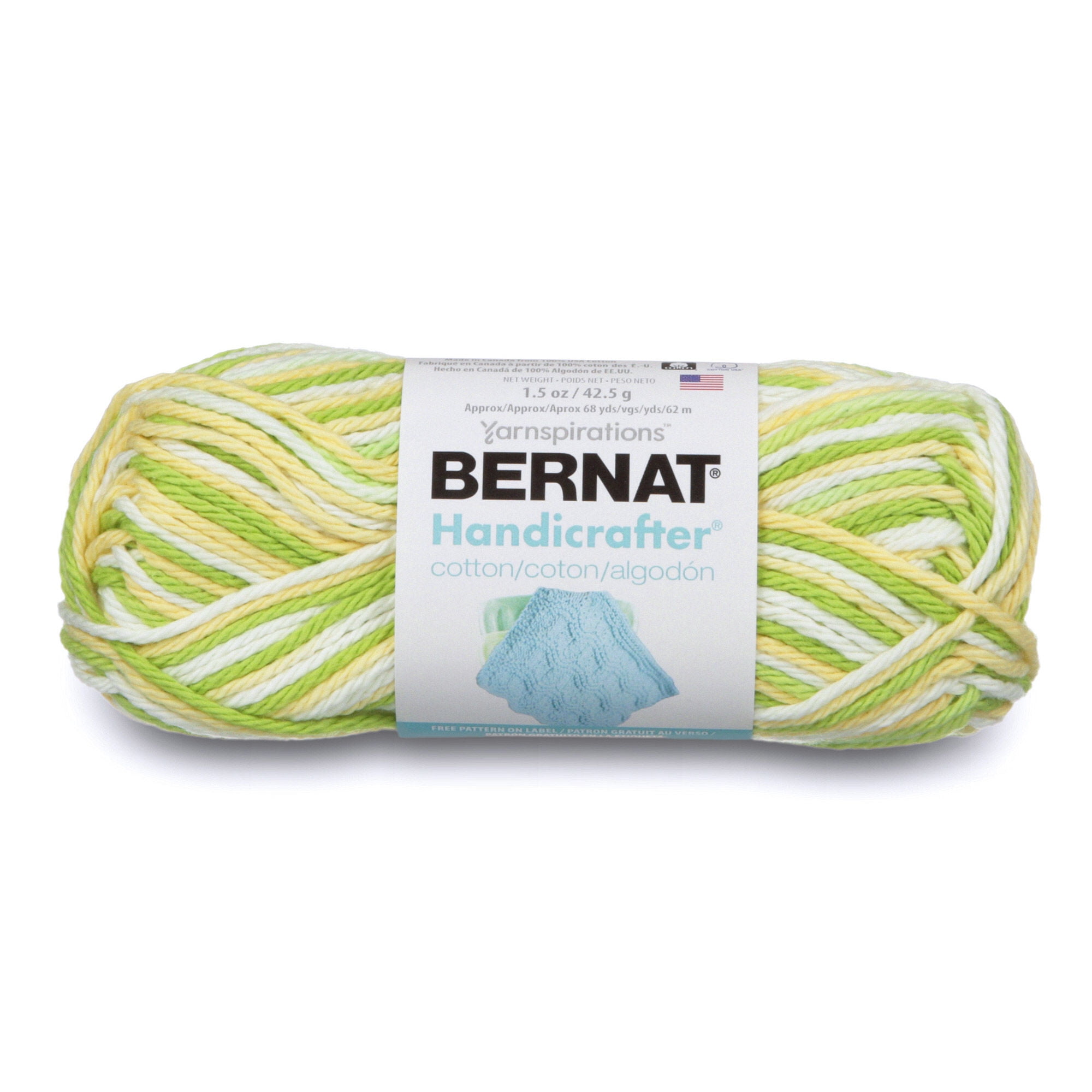 Bernat Handicrafter Cotton Psychedelic Yarn - 6 Pack of 42.5g/1.5oz -  Cotton - 4 Medium (Worsted) - 80 Yards - Knitting/Crochet