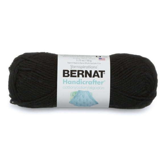 Bernat Handicrafter Cotton Yarn (50G/1.5 Oz), Black Licorice