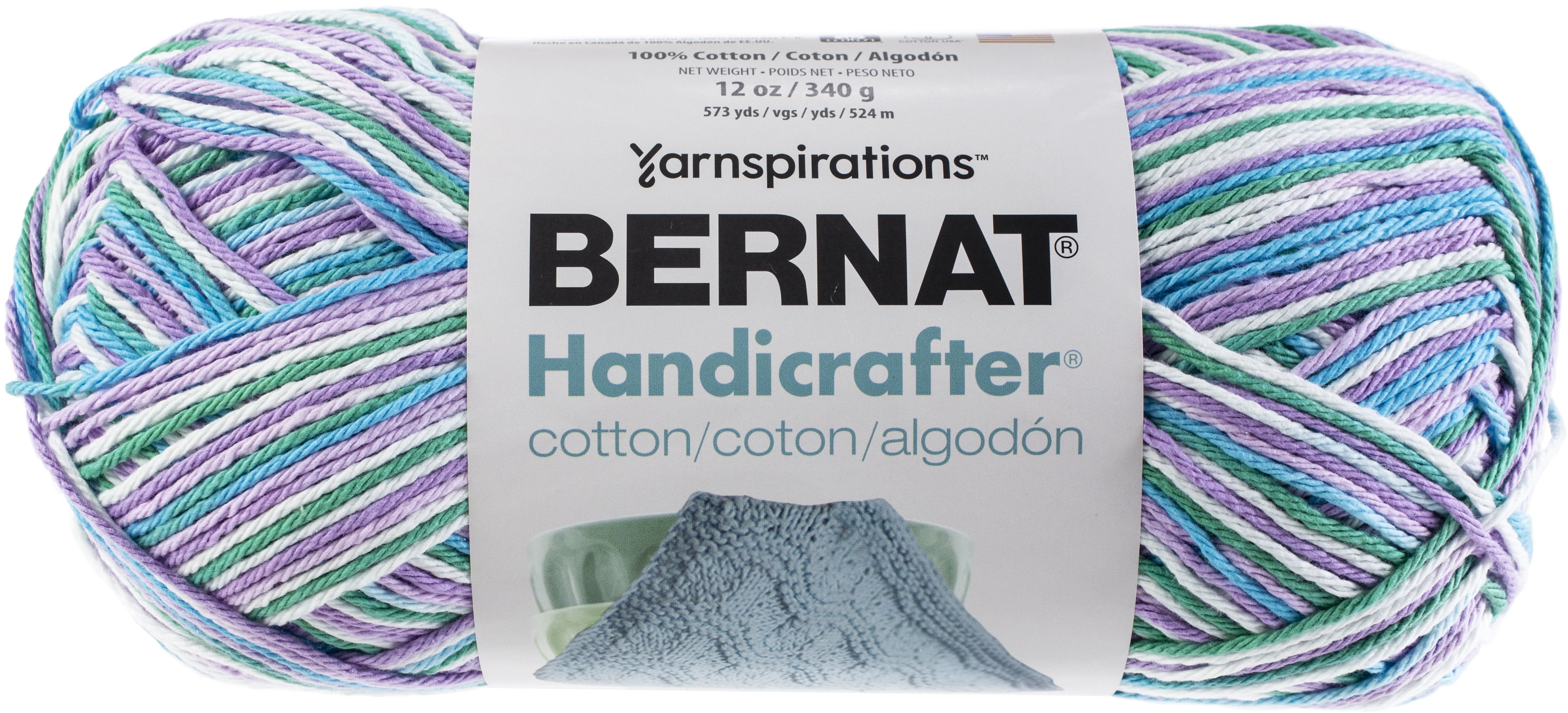 Bernat Handicrafter Cotton Yarn - Ombres-Beach Ball Blue