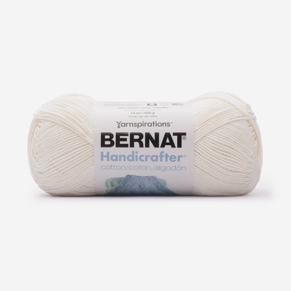 Bernat® Handicrafter Cotton™ #4 Worsted (Medium) Cotton Yarn, Soft Cream 14oz/400g 674 Yards